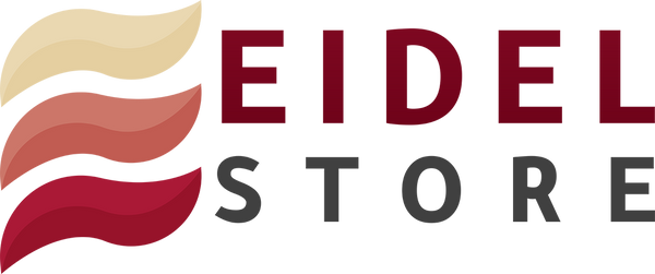 "EIDEL STORE logo featuring three curved color waves and bold typography in red and dark gray."

"شعار EIDEL STORE بتصميم يتضمن ثلاث موجات لونية منحنية وخط عريض باللونين الأحمر والرمادي الداكن."

